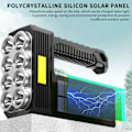 Miniatyrbillede 2 af 5: LED-lommelygte, USB/solcelledrevet ultra-lys stærk port lommelygte