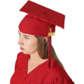 Miniatyrbillede 4 af 5: Toga Universitetsdiplom og Gradueringshue til Voksne 2023 High School Graduation Suit Rød L til Mænd og Kvinder