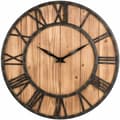 40 cm diameter smidesjärn klocka trä rund väggklocka tyst D