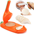 Miniatyrbillede 1 af 5: 2 i 1 Dumpling Maker - Orange, Tortilla Press, Mini Køkken Gadget