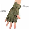 Miniatyrbillede 4 af 5: (M, Army Green) Ledbeskyttende Handsker, Halv Finger Hård Gummi
