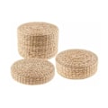 Miniatyrbillede 2 af 5: 40X40X6cm Rustik Halm Gulvpudde- Meditationssæde- Pouf- Boghvede- Til Hjemmeindretning 12 Tommer