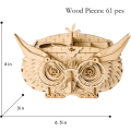Miniatyrbilde 3 av 5: Ugle Oppbevaringsboks 3D Tretre Modell, Modellbygging for Voksne