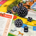 Miniatyrbillede 5 af 5: 15 stk. polyhedral terningesæt, sort og hvid, polyhedral terningesæt til DND RPG