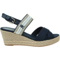 Miniatyrbillede 1 af 6: Sandaler Tommy Hilfiger Golden Webbing Mid Wedge Sort 40