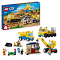 Miniatyrbillede 1 af 6: LEGO® City 60391 entreprenørbiler og vragkuglekran, entreprenørmaskinelegetøj Flerfärgad