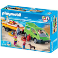 Pikkukuva 1 / 3: PLAYMOBIL - Perheauto ja vene - 4 hahmoa - Venetraileri - Koira - Tarvikkeet