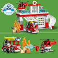 Miniatyrbild 3 av 6: LEGO 10970 DUPLO Brandstationen och helikoptern, lastbilsleksak, motorkunskaper, stora klossar, present till barn från 2 år Flerfärgad