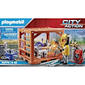 Miniatyrbillede 4 af 5: PLAYMOBIL - 70774 - Arbejder og container - Flerfarvet - Voksen - Blandede materialer Flerfärgad