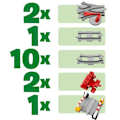 Miniatyrbillede 3 af 6: LEGO® DUPLO Bytogskinner Byggesæt - Circuit med rød actionklods
