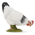Hvid hønefigurine der hakker Flerfärgad