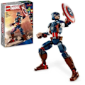 Miniatyrbild 1 av 6: LEGO® Marvel 76258 Captain America minifigur med sköld, Avengers leksak och dekoration Blå, brun, vit och röd