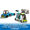 Miniatyrbillede 6 af 6: LEGO® City 60367 passagerflylegetøj med lufthavnsbus, slæbebåd, bagagevogn og 9 minifigurer Flerfärgad