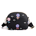 Miniatyrbilde 1 av 3: Allsidig nylon crossbody telefonveske Dragonfly & Flower Style Svart Sort