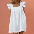 Miniatyrbillede 2 af 5: Elegante sommerkjoler til damer med blødt premiummateriale til hjemmekontorbeklædning White White S