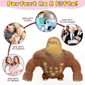 Miniatyrbilde 5 av 5: Elastisk Lim-Sandfylt Gummi Gorilla, Latex Gorilla Myk Avslapning Dokkeleke, Squishy Ape Leke, Dyr Høy-Elastisk Strekkbar, Avslapning