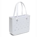 Miniatyrbillede 2 af 4: Gummi EVA-taske Bogg-stil Hul Vandtæt Holdbar Overdimensioneret Silikone Strandtaske White