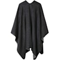 Miniatyrbillede 2 af 5: Dam Vendbar Oversized Poncho Kappe Varm Sjal Wrap Åben Front Trykt Filt Cardigans