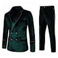 Miniatyrbilde 1 av 2: Slim Fit 2-delt dress for menn med dobbelkneppet bryllupsball green green L