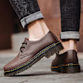 Miniatyrbilde 4 av 4: Herre Oxfords Støvler Komfortable Sklisikre Runde Tåspisser Formelle Dressko Arbeidssko for Menn - Perfekt Brun Brown 43