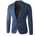 Miniatyrbillede 8 af 10: Herre Slim Fit En Knap Ensfarvet Blazer Business Casual Jakke Sort black M