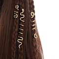 Pikkukuva 2 / 3: (6-pakk) Kultaiset käärmehiuskorut punoksille, Dreadlock-tarvikkeet