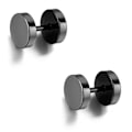 Miniatyrbillede 2 af 4: 2-pak Sort Fake Plug Falsk Udvidelse Ørering Piercingsmykke - 8mm sort black
