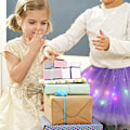 Miniatyrbild 4 av 11: Lysande LED fluffig kjol för flickor Layered Balett Dance Plissed kjol för födelsedag Brown
