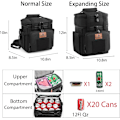 Miniatyrbillede 3 af 5: Taktisk Madkasse, Stor Udvidbar Isoleret Frokosttaske, Holdbar Vandtæt Lækagesikker Køletaske til Voksne/Mænd/Kvinder/Udendørsarbejde Rejser, 20 Sort Black Black 15L