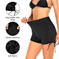 Miniatyrbild 3 av 5: Kvinnors badshorts med hög midja, badbyxor, badkläder, pojkbyxor, badkläder, bikini, bräda, shorts