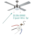 Miniatyrbilde 3 av 5: 1 stk. Takviftebryter ZingEar ZE-208S E89885 3 Hastigheter 4-leders Viftebryter Trekksnor, Viftelampe Bronze