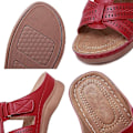 Miniatyrbilde 4 av 4: Dame Premium Åpen Tå Sommersandaler Ortopedisk Brun Brown Brown 39