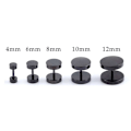 Miniatyrbillede 4 af 4: 2-pak Sort Fake Plug Falsk Udvidelse Ørering Piercingsmykke - 8mm sort black