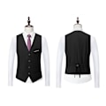 Miniatyrbilde 3 av 3: Herre 3-delt Slim Fit Dress, Solid Jakke Vest Bukser Svart Black S