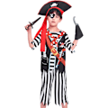 Miniatyrbilde 2 av 6: Piratkostyme for barn, karnevalskostyme, festkostyme, for gutter og jenter Svart og hvitt Svart-vitt 8-10 Jahre