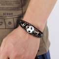Miniatyrbillede 5 af 5: (Sort/hvid) Justerbart fodboldarmbånd i perler, sidedesign