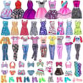 32-pack Barbie dockkläder Toppar Byxor Klänningar Skor Mode Festtillbehör Set Barn Flickor Leksakspresenter