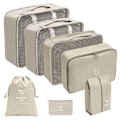 Miniatyrbild 1 av 10: Reseorganiserare Packkuber till Resväska 7st Väskinsatser Beige beige