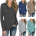 Miniatyrbillede 2 af 5: Slim Fit Plus Size Dame Bluse med Lange Ærmer i Ensfarvet - Brun XXXL