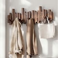 Miniatyrbild 3 av 5: Trä Piano Klädställ Väggmonterat Klädställ Multifunktionell Vikbar Hängare Estetisk Rum Dekoration Beech Beech 8 Hooks