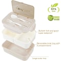 Pikkukuva 4 / 5: Bento-rasia aterimilla, tiivis sulku, elintarvikehyväksytty PP-materiaali, täydellinen toimistoon ja piknikille, 1400 ml tilavuus, FDA-hyväksytty, BPA-vapaa