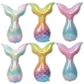 Miniatyrbillede 1 af 2: 6 stk. Havfrue Fishtail Form Balloner Havfrue Tema Party Aluminium Folie Balloner Fødselsdagsfest Layout Forsyning Dekoration Sæt