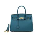 Flot Blå Ko-Læder Medium Tote Bag til Dame Medium Blå Medium Blue 25CM