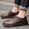 Miniatyrbilde 3 av 4: Herre Oxfords Støvler Komfortable Sklisikre Runde Tåspisser Formelle Dressko Arbeidssko for Menn - Perfekt Brun Brown 43
