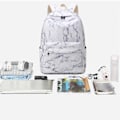 Miniatyrbild 3 av 11: Söt marmor skolryggsäck för flicka Pojke Tonåringar Bokväska Set Laptop Dagsäck Lunch Tote Pencil Bag Skolväska