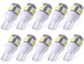 T10 w5w Led med 5st 5050SMD 6000k chip 12v DC 10-pack White Vit