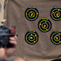 Miniatyrbillede 2 af 11: 200 stk/Rullende skydemål malet klæbemiddel skydemål Splatter R black yellowA One-size