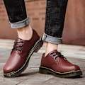 Miniatyrbilde 5 av 5: Oxfords Støvler for Menn, Komfortable Sklisikre Runde Tåspisser Formelle Dressko Arbeidssko for Menn - Perfekt Rød Red 42