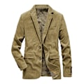 Miniatyrbillede 1 af 5: Vintage blazer til afslappet fløjlsdragt til mænd khaki khaki M