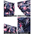 Pikkukuva 4 / 5: Miesten Havaiji-paita ja shortsit setti Regular Fit lyhythihainen rento funky ranta flamingo paita setti XL XL Navy Blue Flamingo